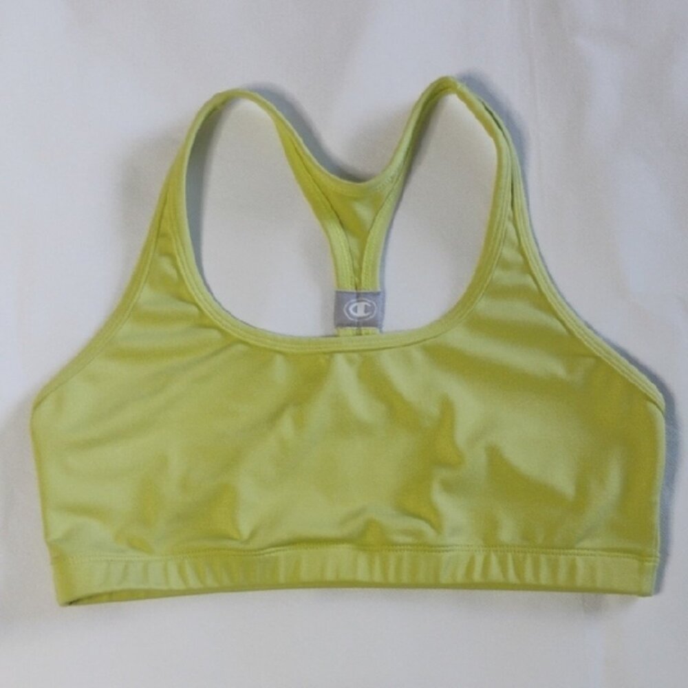 Champion Women's Light Yellow Sports Bra Sporty Activewear Gym Workout Athletic